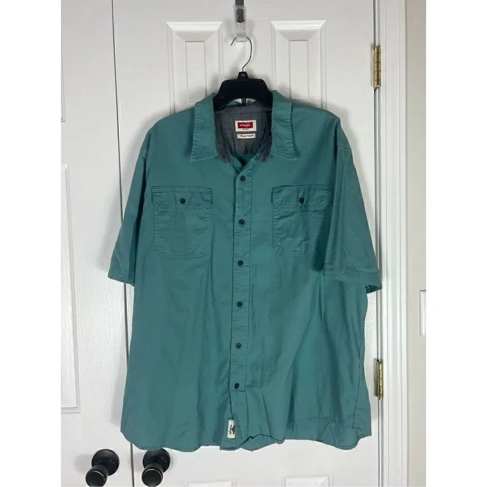 Wrangler Mens Blue Flex for Comfort Button Up Shirt Size 2XL